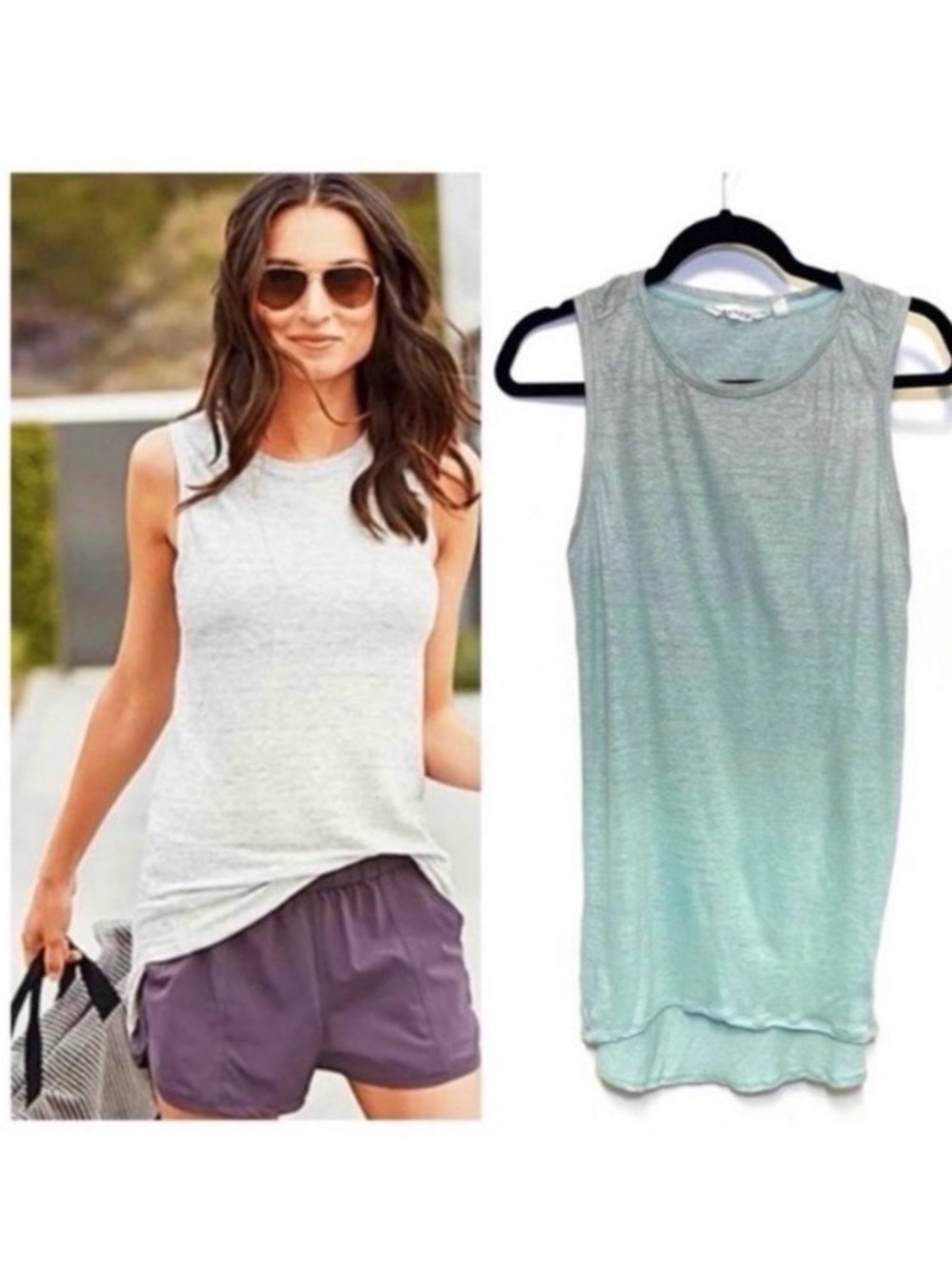 ATHLETA Light Blue Shimmer Tank Top - Picture 3 of 8